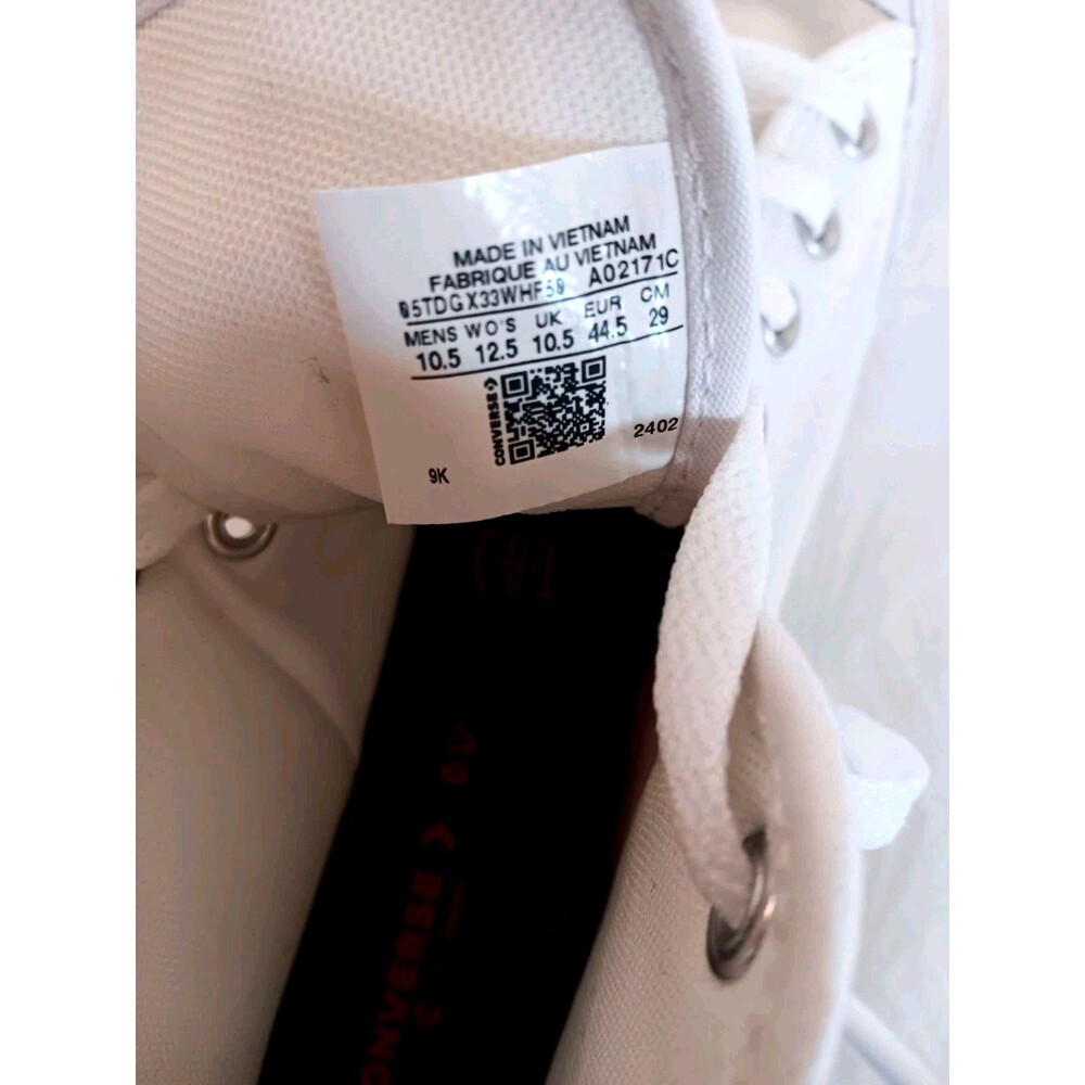 Converse By You Chuck Taylor All Star High Tops White Canvas AD Custom Size 10.5 - Picture 10 of 10